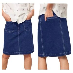 White Stuff Melody Denim Blue Jean Skirt With Pockets - UK Size 10